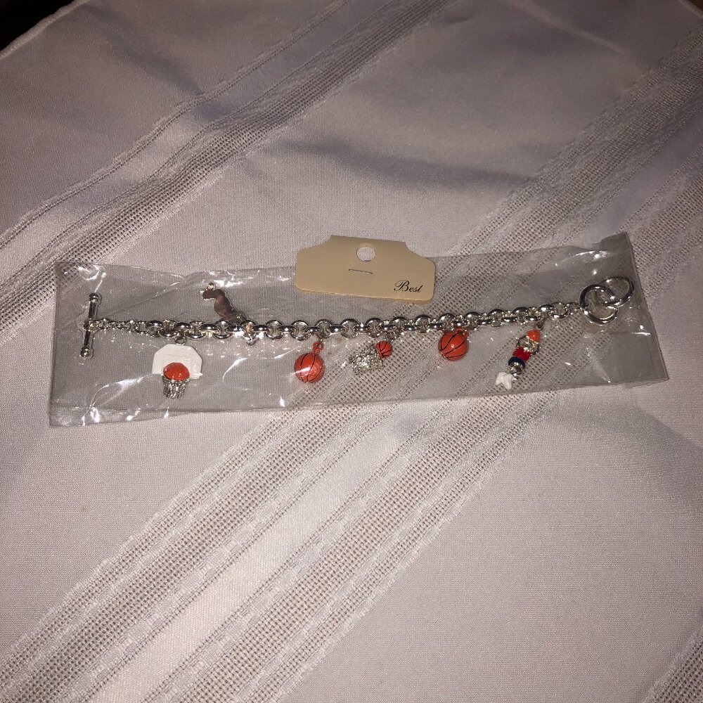 Bracelet with Basketball Charms
